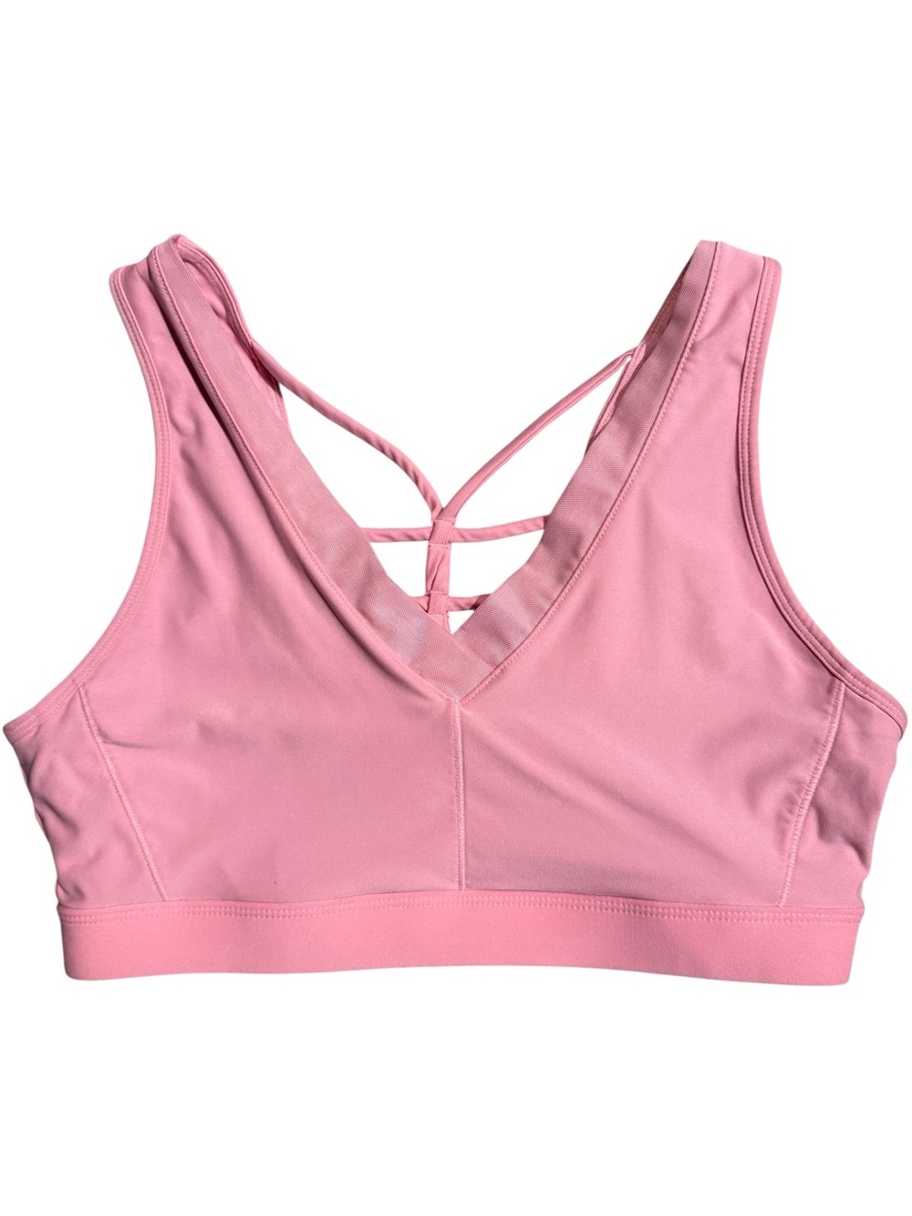 Avia Large Pink Strappy V-Neck Sports Bra with Crisscross Back